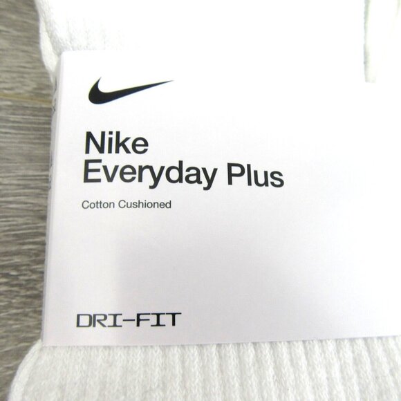 Nike Everyday Plus Crew Socks (6 Pack) Mens Size 12-15 White NEW - Picture 3 of 9